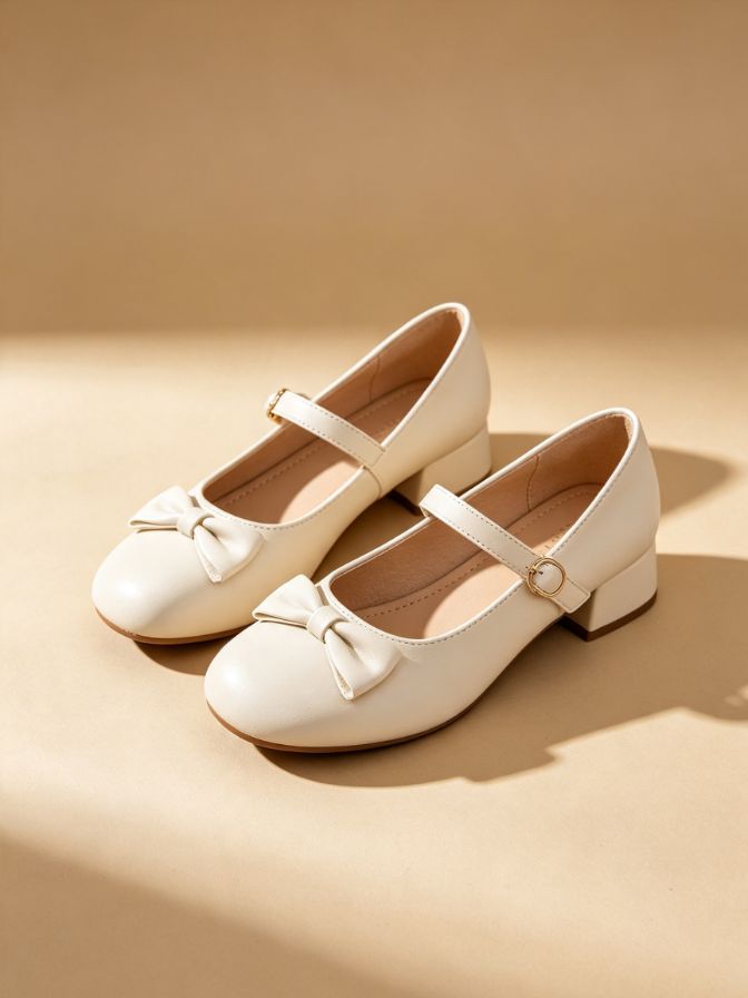 Bow Decor Mary Jane Low Heels Bow Decor Mary Jane Low Heels