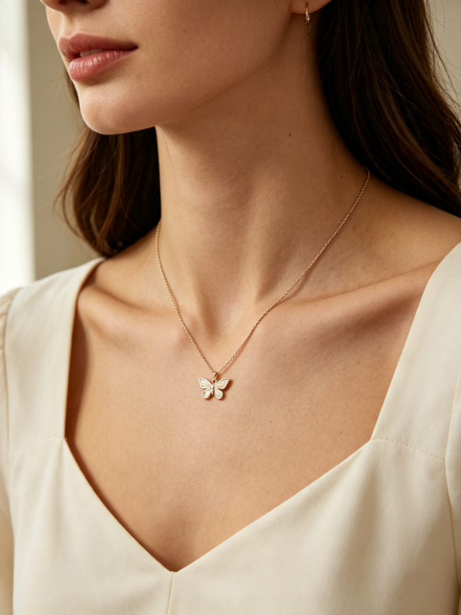 Butterfly pendant necklace